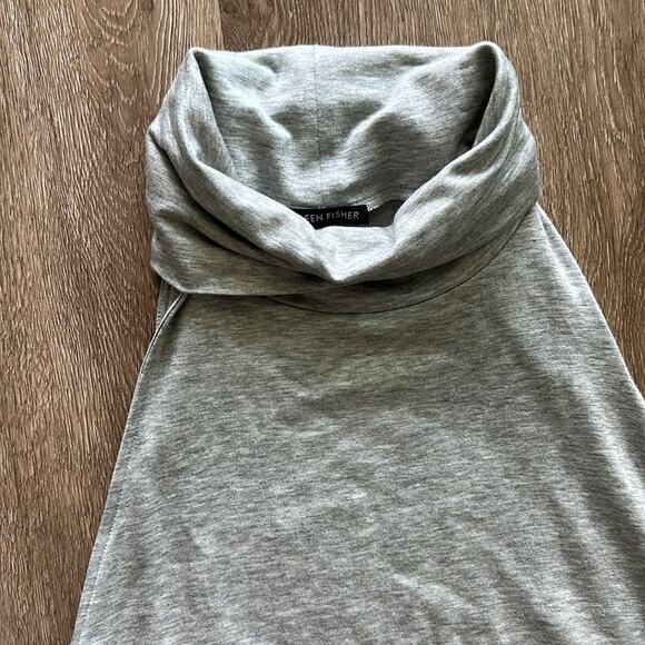 Eileen Fisher Funnel Neck Tencel Stretch Midi Dress - Picture 2 of 5